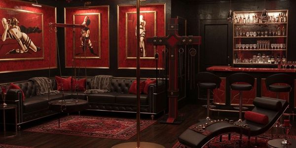 Gentlemen's club themed adult room