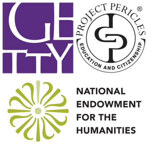 Logos for National Endowment for the Humanities, the Getty Foundation, and Project Pericles.