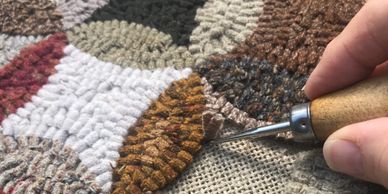 Rug hooking or punch needle patterns can be found in a variety of sizes.   linen or monks cloth
