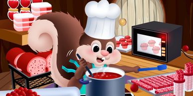 Sammy makes food from the leftover cranberries to give to the animals of the forest.