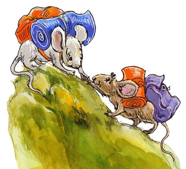 Interior image from "The Tent Mouse and the RV Mouse," a children's book about camping.