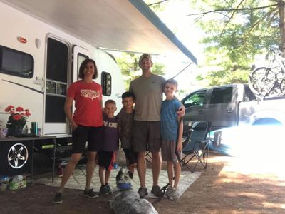 Children's Camping Books author Loretta Sponsler participates in virtual storytime.