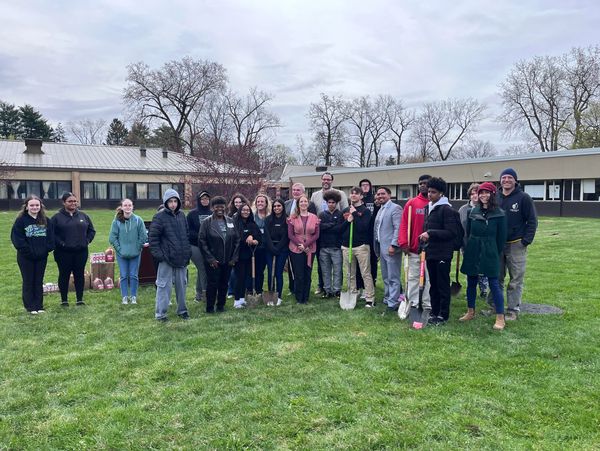 Schenectady HS Planting in Celebration of Arbor Day. 9 Apple Trees were planted by students.