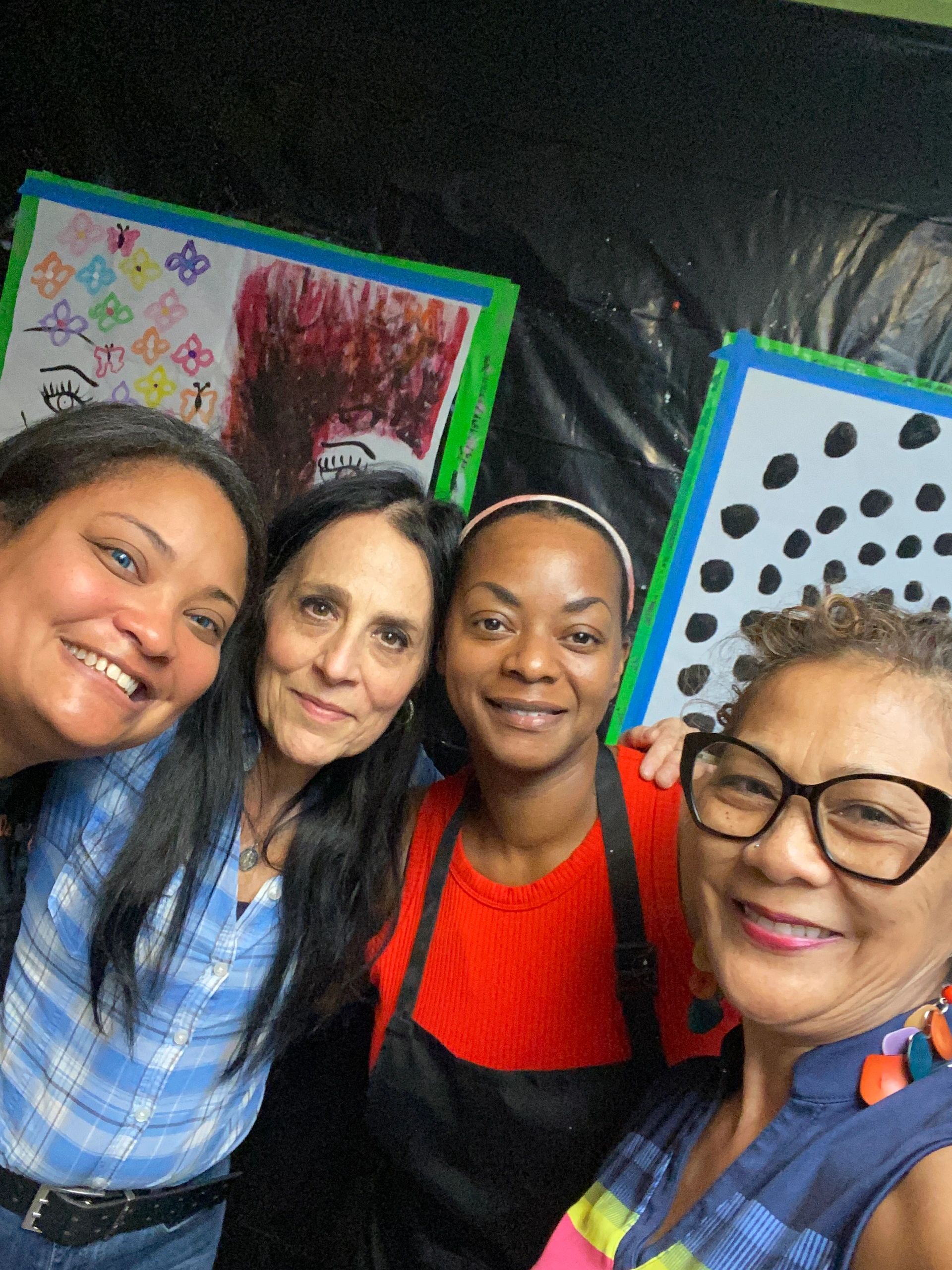 Lovely ladies smiling so bright after painting and enjoying tea during Tea & Art As Therapy