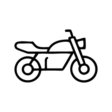 Motorcycle delivery service icon in black and white.