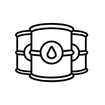 Oil barrels icon representing oilfield parts hauling service in black and white.