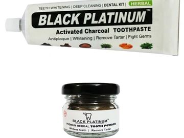 gilko herbal black platinum toothpaste toothpowder white teeth charcoal