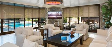 Living room with an installed home theater