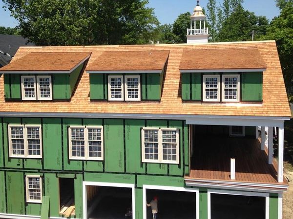 Home with cedar shingle roof
