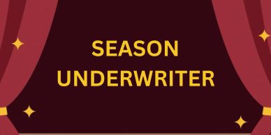 Text saying 'SEASON UNDERWRITER' on a maroon background with red curtains.