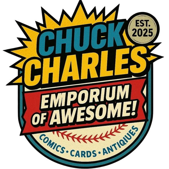 Colorful logo for Chuck Charles Emporium of Awesome, est. 2025.