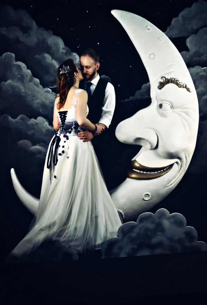 Moon photo booth by Luster Moon
Alternative wedding gown by Legend Bridal