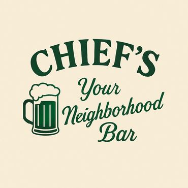 Logo for Chief's Your Neighborhood Bar with a beer mug graphic.
