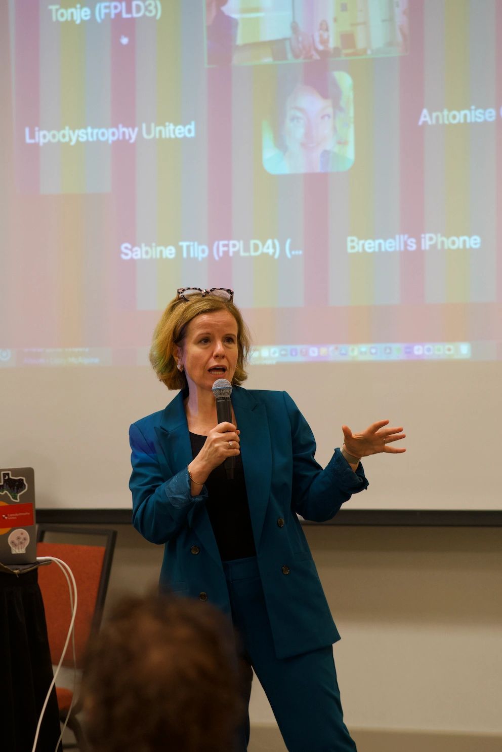 Lipodystrophy researcher Dr. Elif Oral speaks at a lipodystrophy symposium.