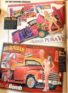 LOWRIDER MAGAZINE BOMB OF THE YEAR & BOMB TRUCK OF THE YEAR THAT WE ENGRAVED BY US IN THE EARLY 1990