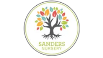 Logo of Sanders Nursery with a colorful tree.