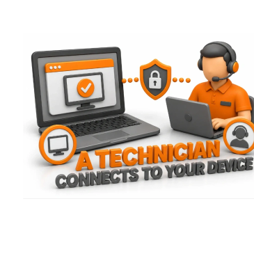 DC Computers technician can remotely connect to your computer