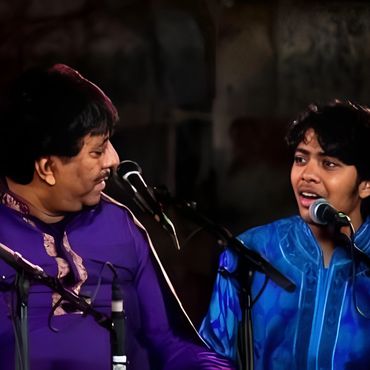 Young Armaan Khan with his father, Hindustan Classical Maestro, Padmabhusan Ustad Rashid Khan