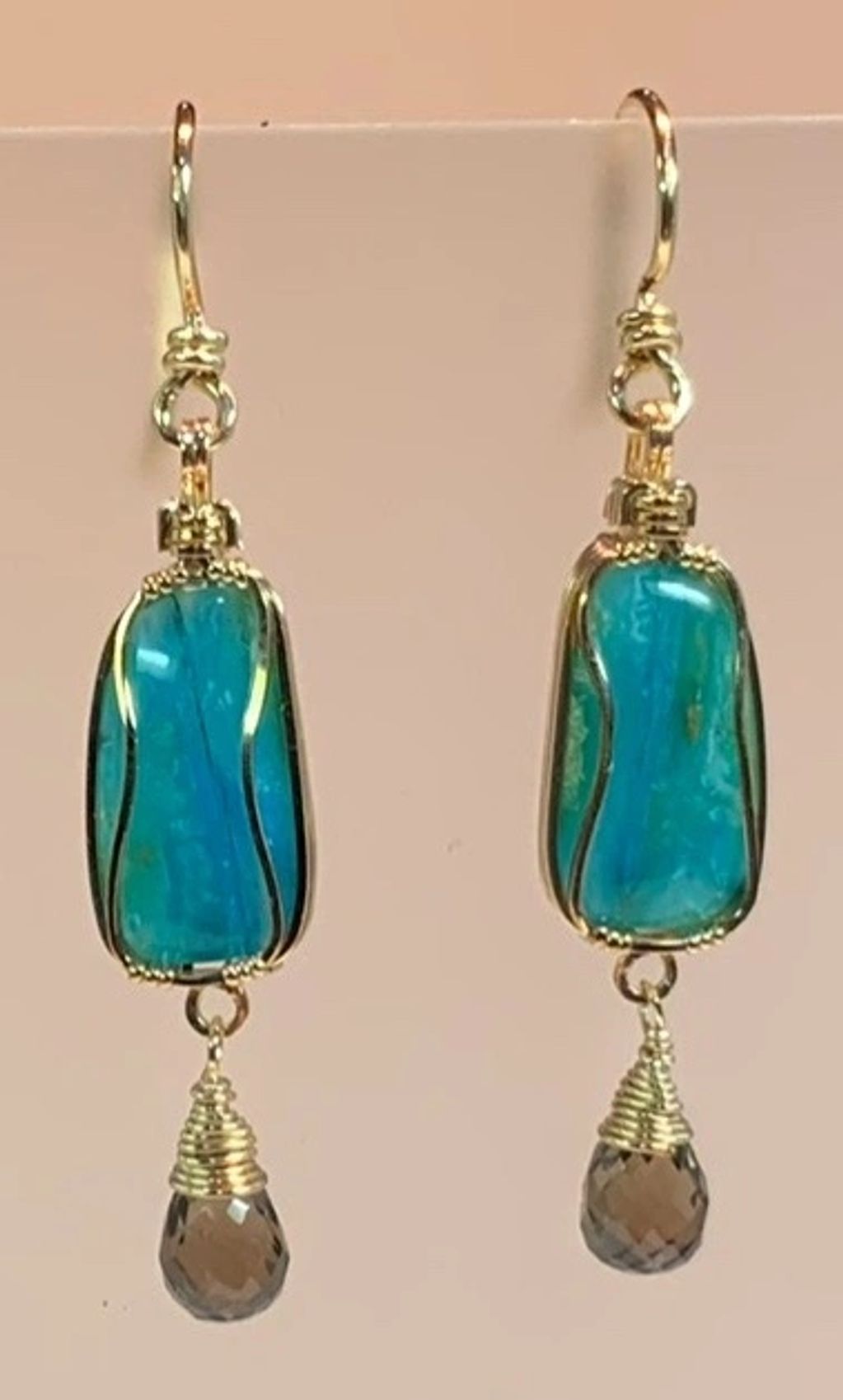 Peruvian Blue Opal earrings