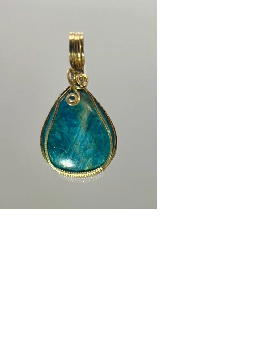 Blue Apatite GF wrap pendant