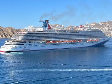 Cruise ship in harbor.