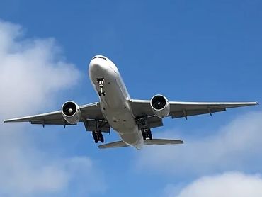 Plane landing at LAX.
