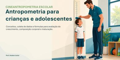 Professor mede altura de criança para antropometria escolar.