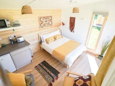 Standard glamping bothy interior at Sherwood Pines Campsite