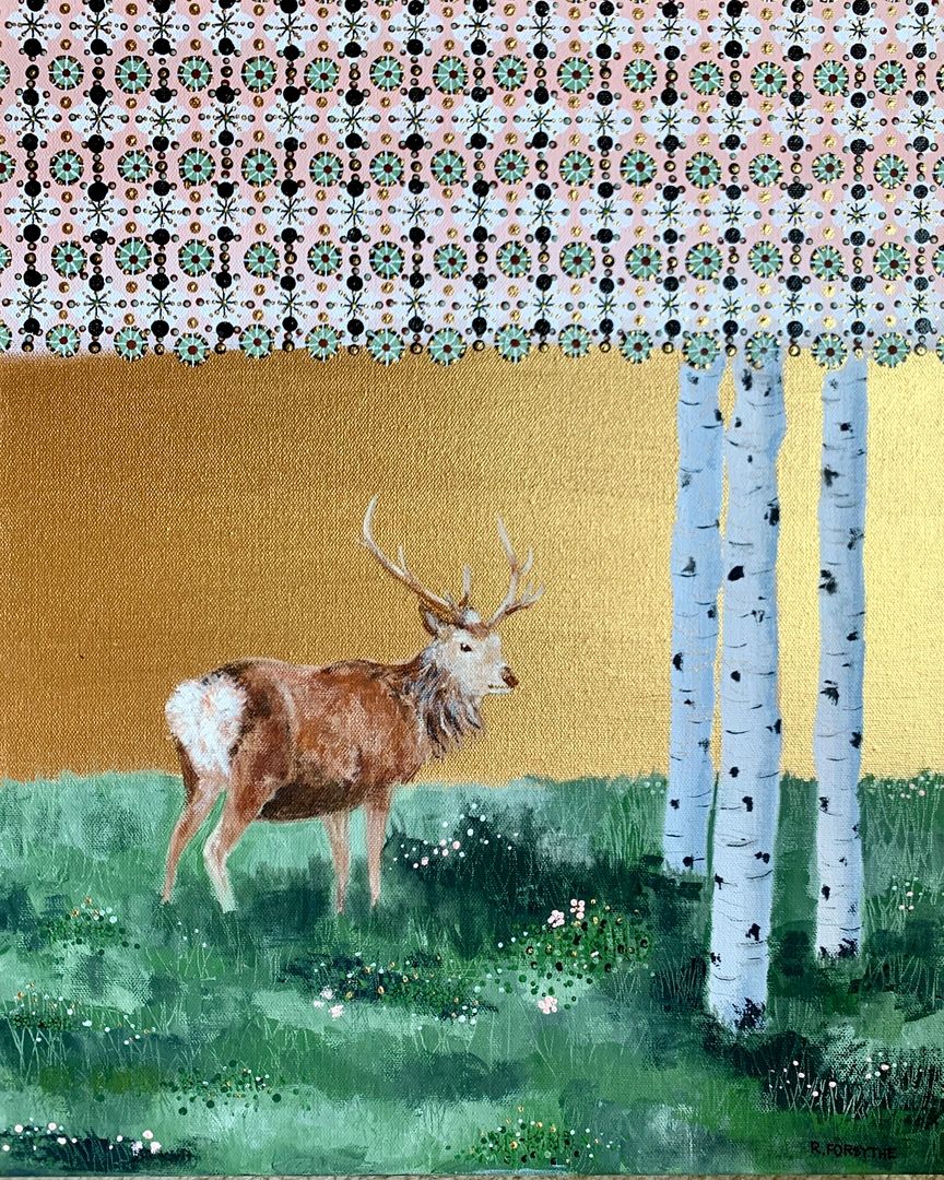 Be Kind stag gold leaf pattern