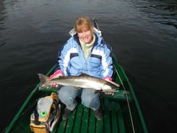 Donna A. with a nice Miramichi River sping salmon

