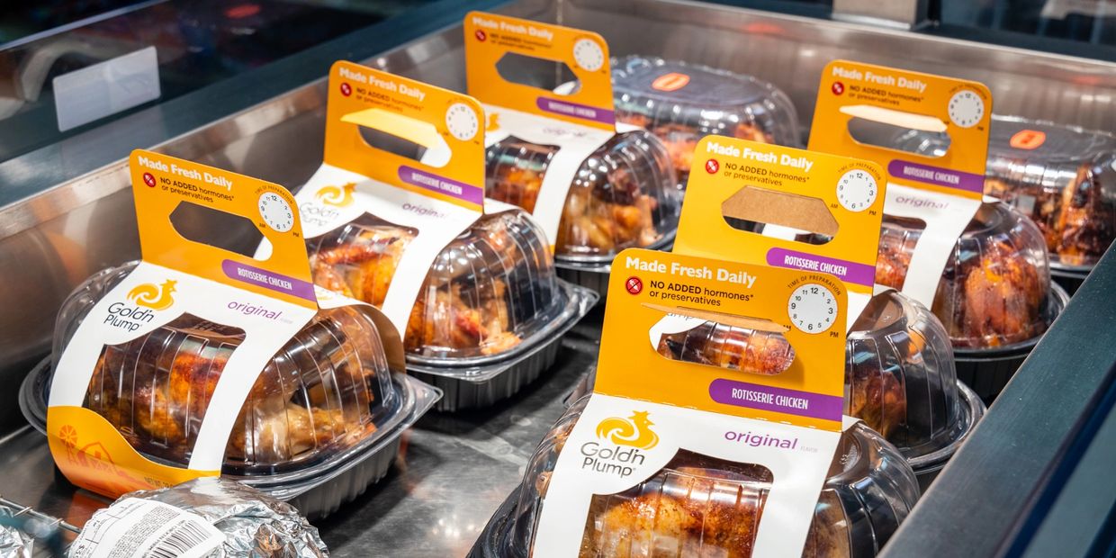 closeup shot of the food packages in a tray