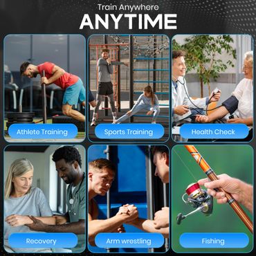 Various training and activity options including athlete training, sports, health check, recovery, arm wrestling, and fishing.