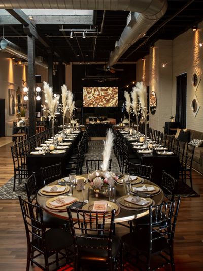 Picture this as your wedding reception setup! This was a reception held in The Loft