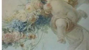 Angle ceiling mural.