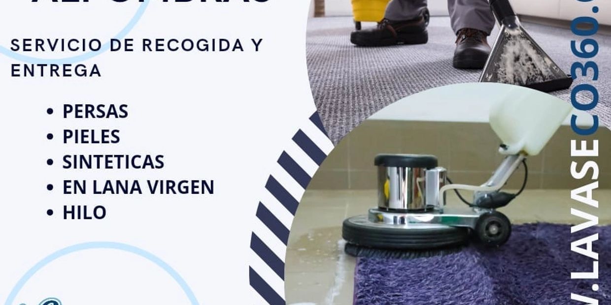 Servicio profesional de lavado de alfombras con recogida y entrega.