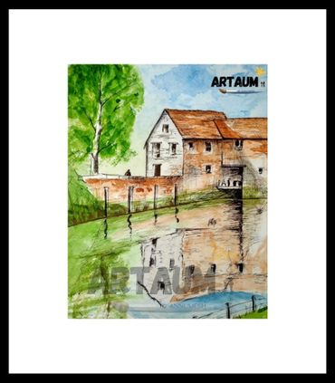 Water reflection painting
