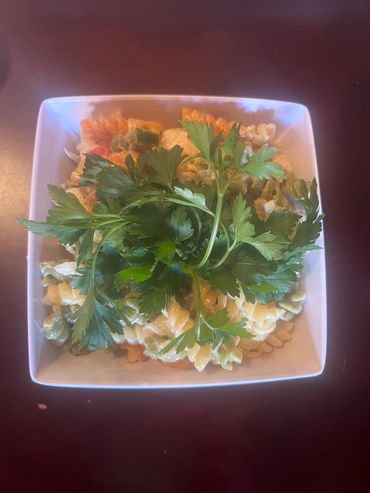 Fresh made delicious macaroni salad