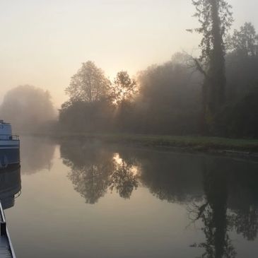 Aisne River on a foggy morning