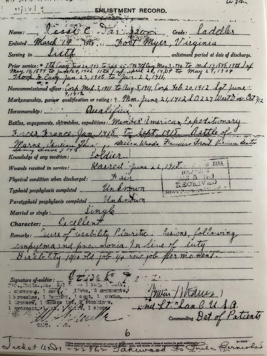 Final discharge papers