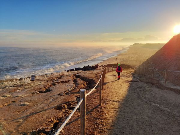 Sunrise over a Norfolk Beach during the Darkside Running Full Sunrise 83 mile ultra marathon.
