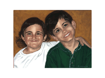Oil portrait of sibilibgs