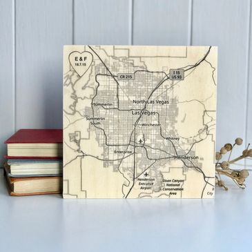 Location Map Printed on Wood
