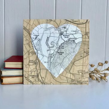 Personalised Map Printed on Wood