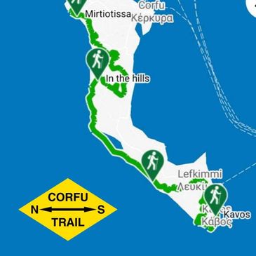 The Corfu Trail, Hilary Whitton Paipeti, Digitsl official map of the Corfu Trail, Greece.