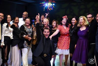 Group of people having fun at a party.