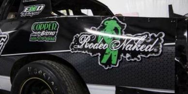 Rodeo Naked Sponsored Race car Hoosier Tires