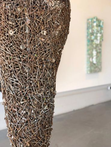 Detail image of floor sculpture "Calculated Chaos."