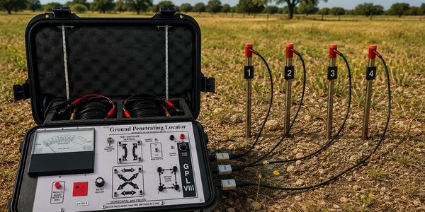 Advanced underground water survey equipment used to locate groundwater, identify aquifers, and recom