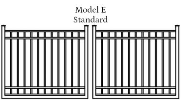Illustration of Model E Standard fence design.