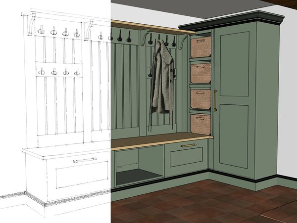 example drawing of client bootroom design